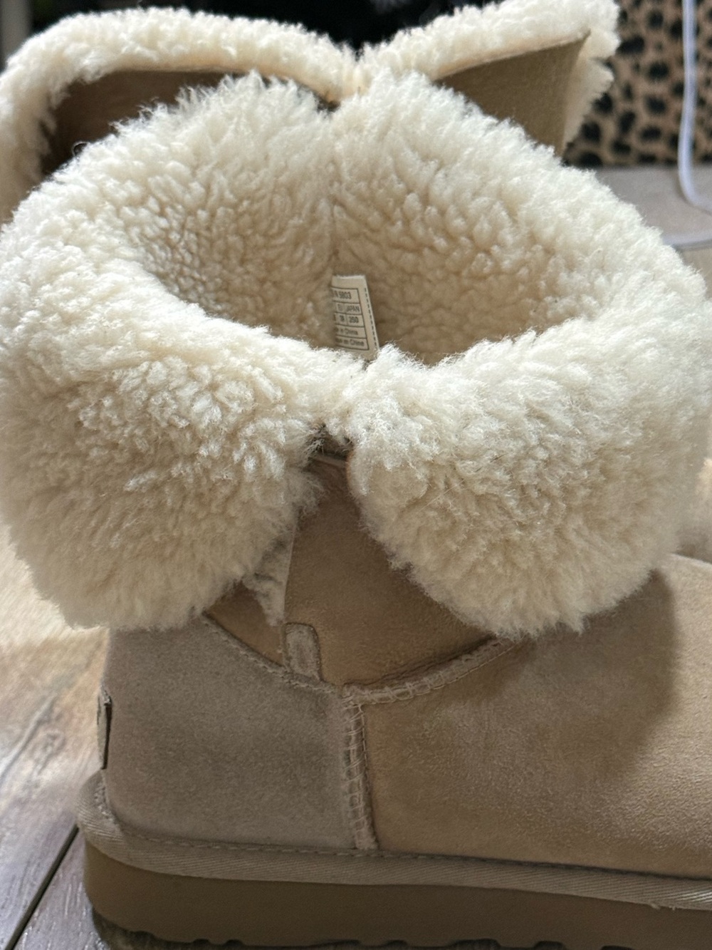 UGG Cozy Bailey Button Sheepskin Boots | Sand & Beige | Size 8 - Picture 6 of 15